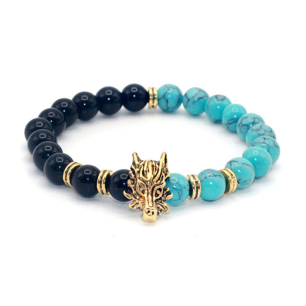 Natural Stone Wolf Bracelet