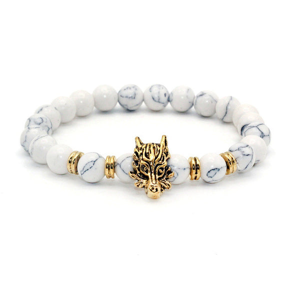 Natural Stone Wolf Bracelet