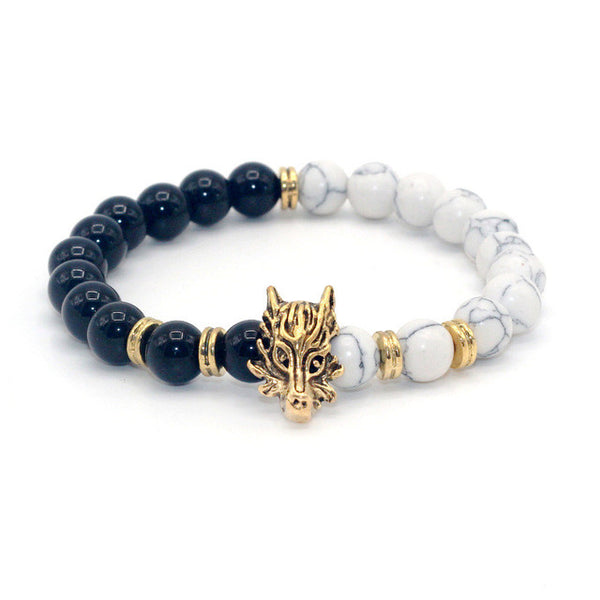 Natural Stone Wolf Bracelet