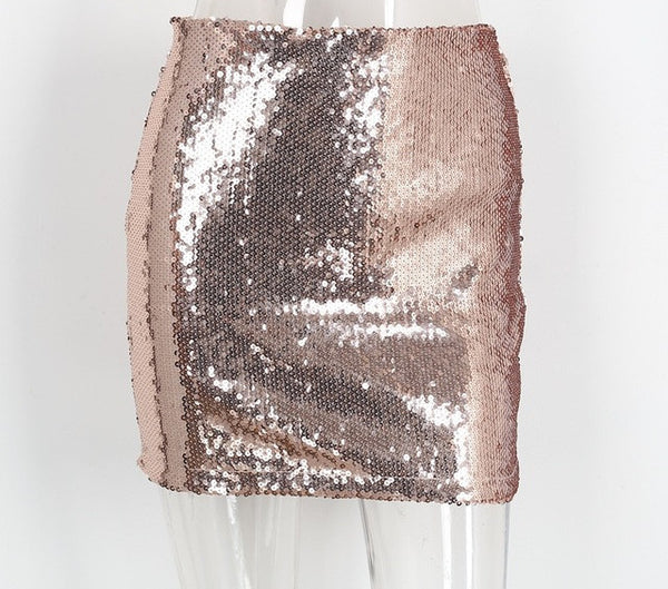 Sexy gold sequin skirt