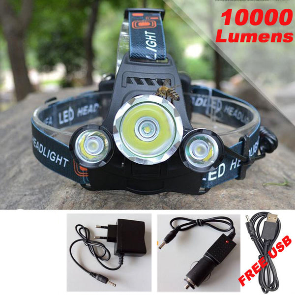 10000 LUMENS 4 MODES HEADLIGHT HEAD LAMP
