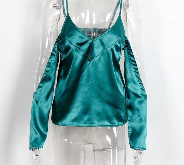 Sleeve Camisole Satin Tank tops