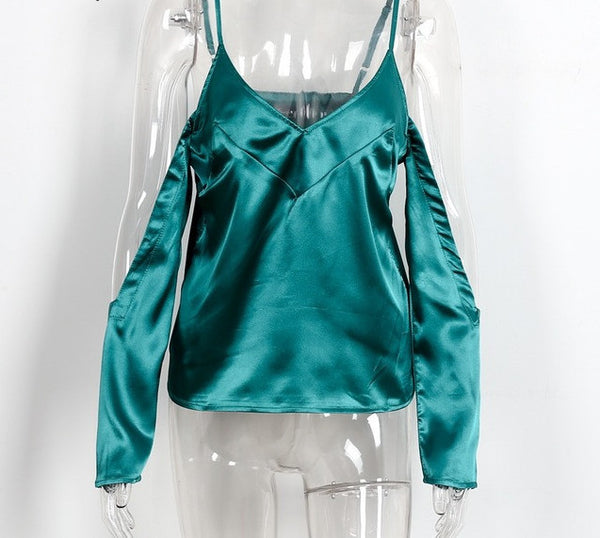 Sleeve Camisole Satin Tank tops