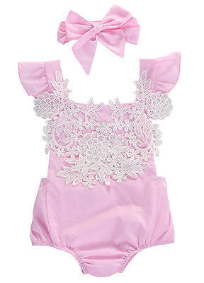 Baby Girls Lace sleeveless Romper