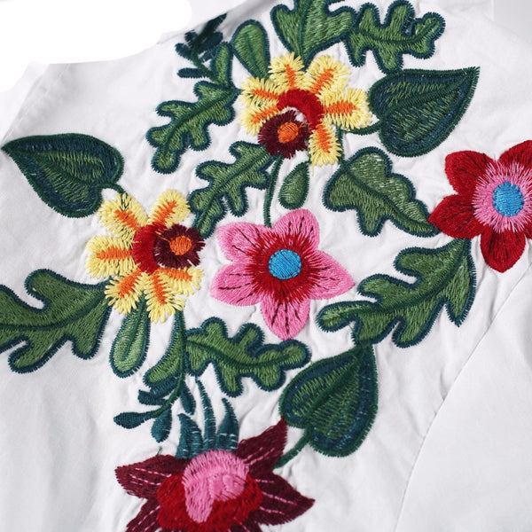 White flower blouse shirt
