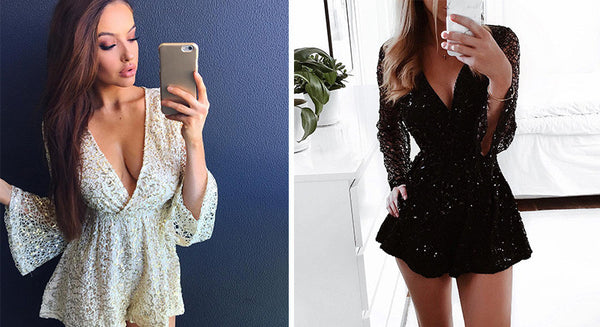 Sexy lace gold sequin jumpsuit