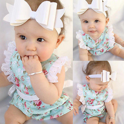 Baby Girl Lace Floral Romper Jumpsuit (FreeShipping)