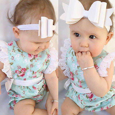 Baby Girl Lace Floral Romper Jumpsuit (FreeShipping)