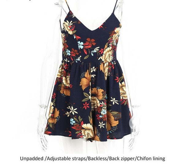 Summer beach boho floral dress