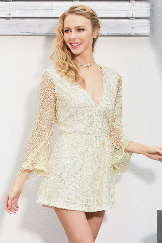 Sexy lace gold sequin jumpsuit