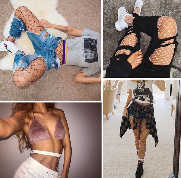 Sexy hollow out white fishnet stocking