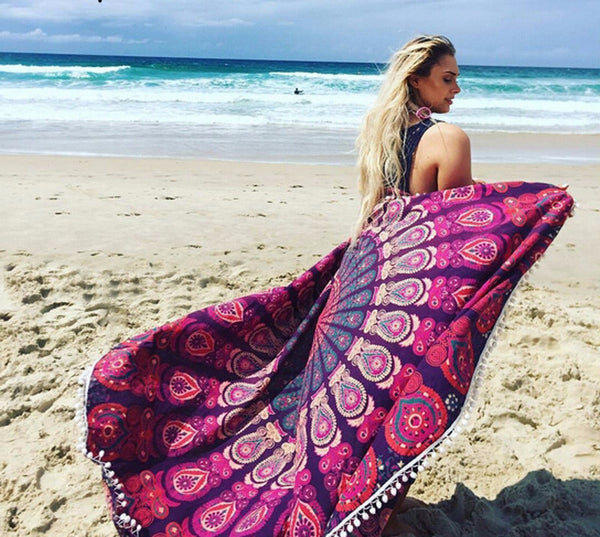 Boho floral print tassel