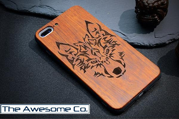 Wolf Wood Phone Case (Apple Iphones - Wood+plastic)
