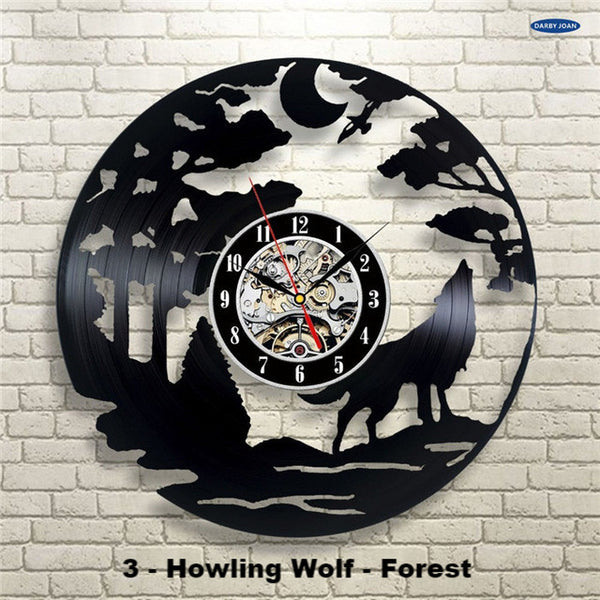 Vinyl Wolf Wall Clock