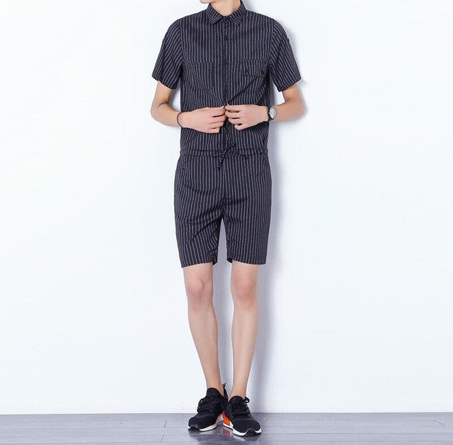 Mens Striped Romper
