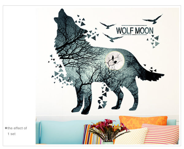 Wolf Moon Wall Sticker