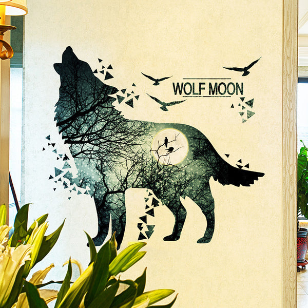 Wolf Moon Wall Sticker