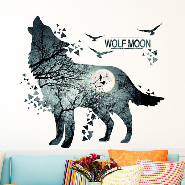Wolf Moon Wall Sticker
