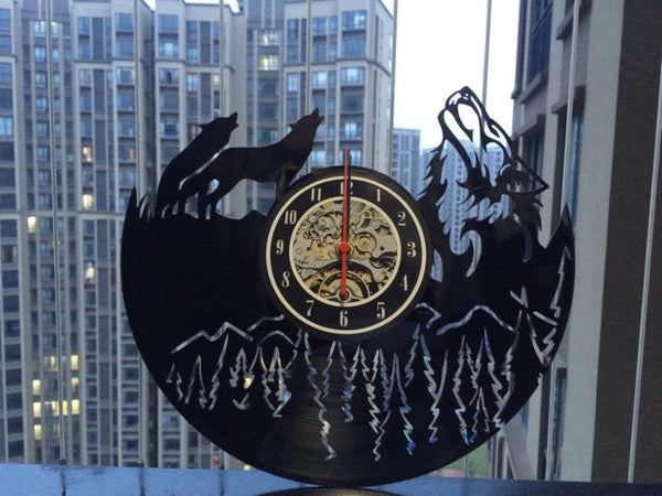 Vinyl Wolf Wall Clock