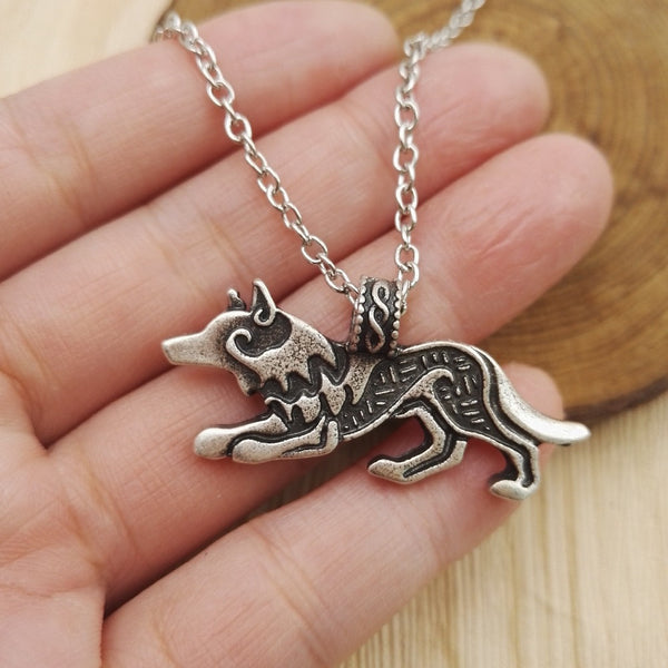 Wolf silver plated Necklace