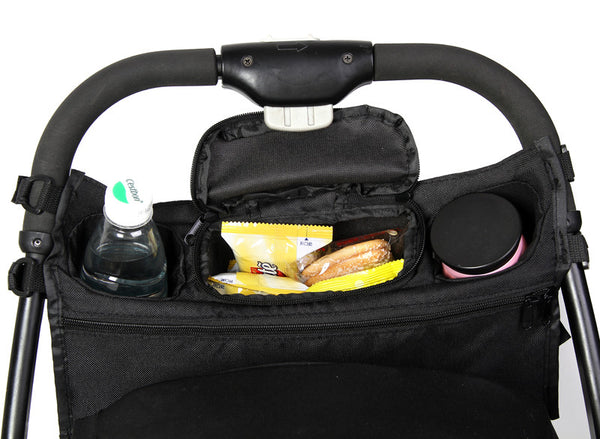 Baby Stroller Organizer Cooler and Thermal Bags Accessories - Black
