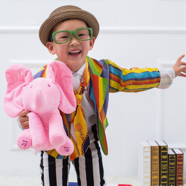 NEW! Musical Peek-A-Boo Elephant Plush Doll