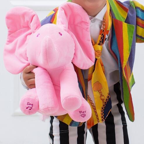 NEW! Musical Peek-A-Boo Elephant Plush Doll