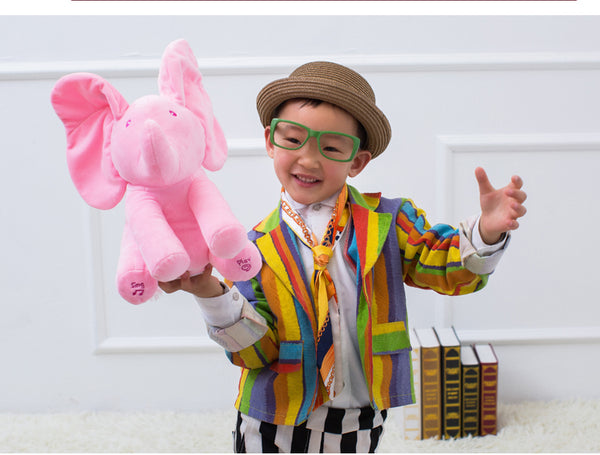 NEW! Musical Peek-A-Boo Elephant Plush Doll