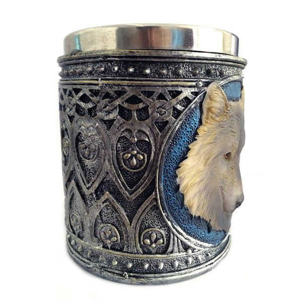 3D Wolf King Pattern Drinking Mug