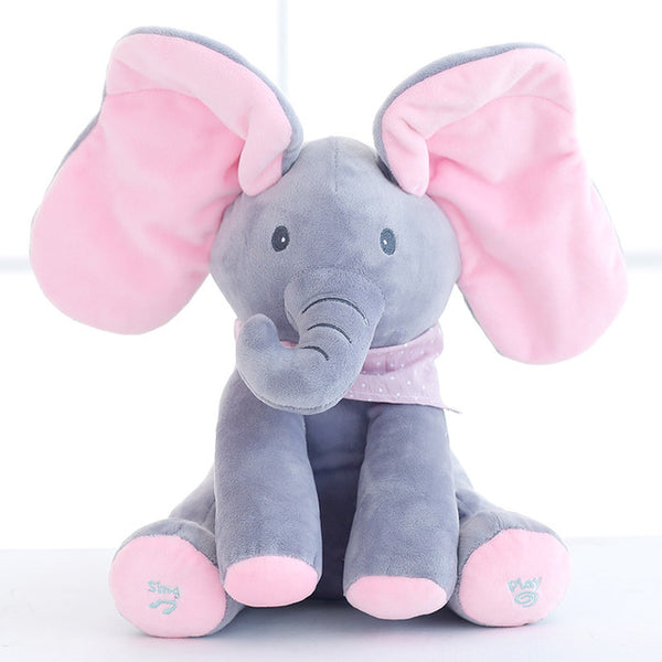 NEW! Musical Peek-A-Boo Elephant Plush Doll
