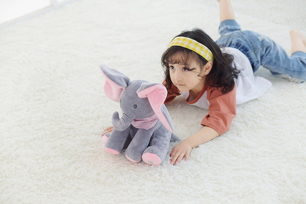 NEW! Musical Peek-A-Boo Elephant Plush Doll
