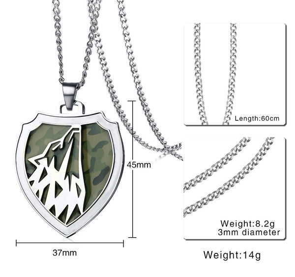 Military Style Wolf Necklace (Free Shipping)