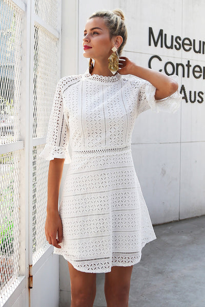 hollow out lace dress ( AC12 )
