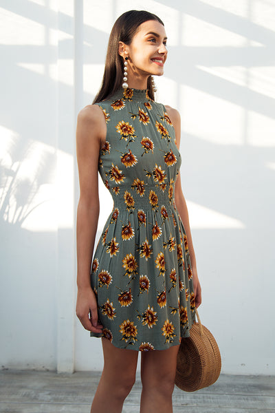 Floral Print Mini Dress ( AC01 )