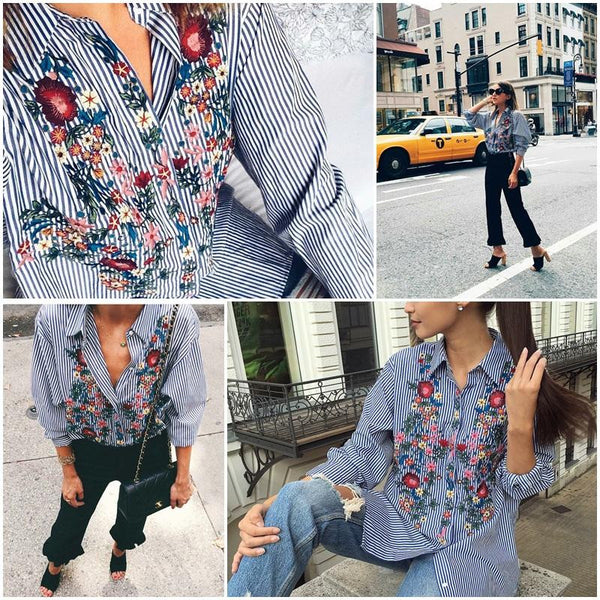 Embroidery female blouse shirt