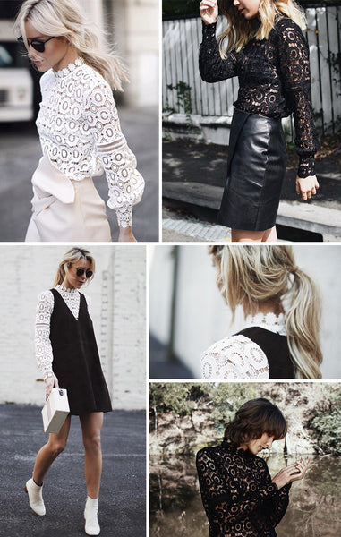 Elegant floral lace blouse