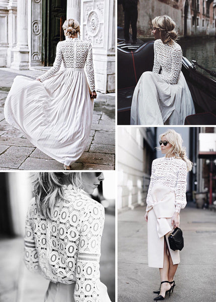 Elegant floral lace blouse