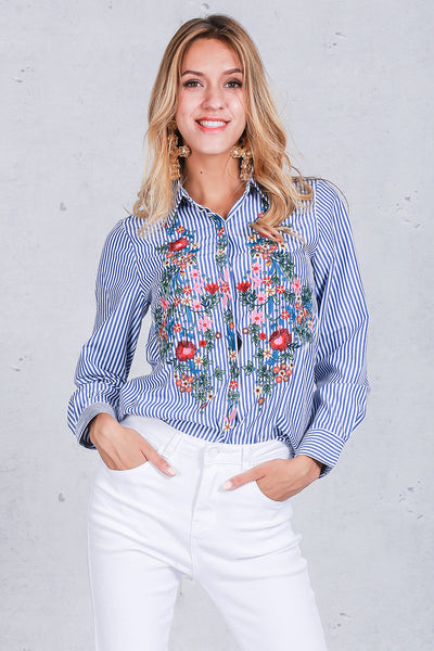 Embroidery female blouse shirt