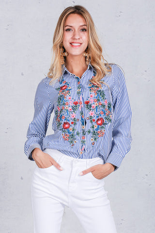 Embroidery female blouse shirt