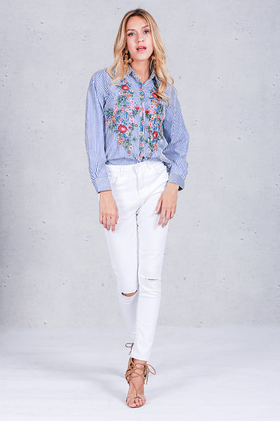 Embroidery female blouse shirt